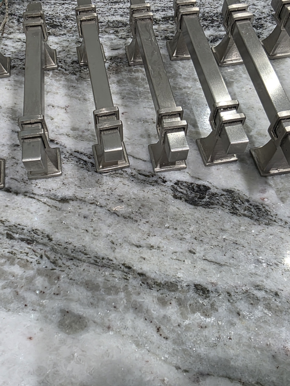 Modern Polished Nickel Cabinet Pulls - Set of 9